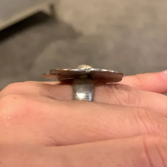Metal Flower Adjustable Ring